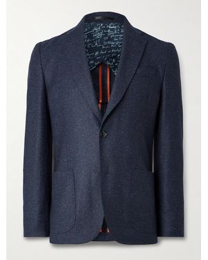 Paul Smith Textured Wool And Silk-blend Suit Jacket - Blue