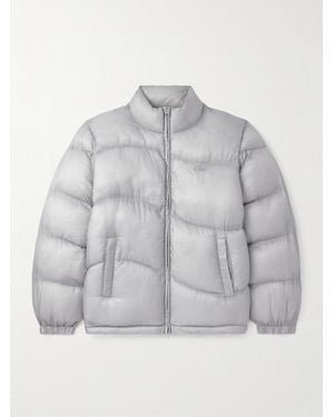 Dime Steppjacke aus wattiertem Nylon-Ripstop mit Logostickerei - Grau