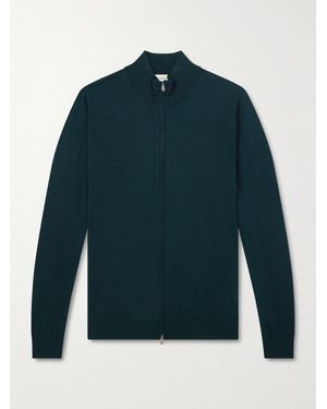 Piacenza 1733 Slim-fit Virgin Wool Zip-up Cardigan - Green
