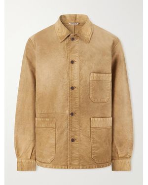 AURALEE Garment-Dyed Cotton-Moleskin Blouson Jacket - Natur