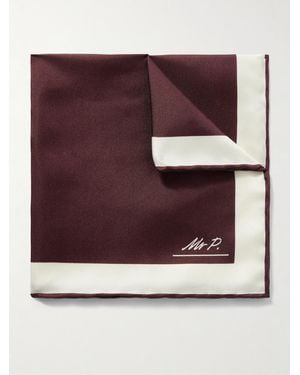 MR P. Silk-Twill Pocket Square - Brown