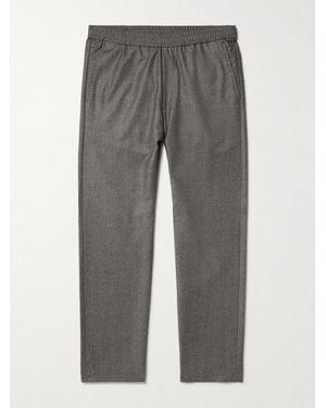 Barena Straight-leg Virgin Wool Drawstring Trousers - Grey