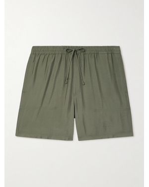 NN07 Ryder 5971 Straight-Leg Crinkled Tencel Modal-Blend Drawstring Shorts - Green
