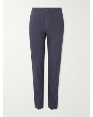 Boglioli Tapered Virgin Wool-Twill Trousers - Blue
