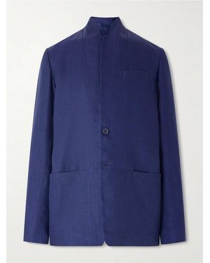 Sease Ellen Linen And Cotton-Blend Blazer - Blu