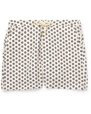 Orlebar Brown Bulldog Straight-Leg Mid-Length Printed Recycled Swim Shorts - White