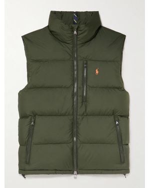 Polo Ralph Lauren Gorham Logo-Embroidered Quilted Padded Shell Down Gilet - Green