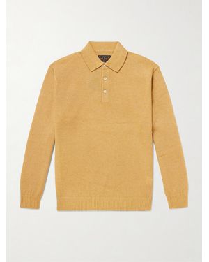 Beams Plus Wool-Blend Polo Shirt - Yellow
