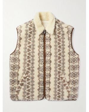 Isabel Marant Printed Recycled-Fleece Gilet - Natural