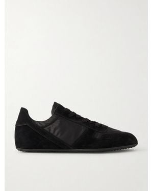 Rick Owens Minimal Suede And Nylon Trainers - Black