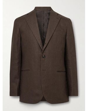 J. Mueser Waverly Slim-fit Linen Suit Jacket - Brown