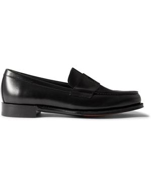 Drake's Charles Leather Penny Loafers - Black