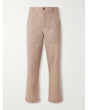 God's True Cashmere Straight-Leg Cashmere-Canvas Trousers - Natural