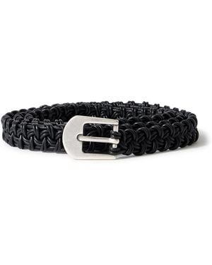 mfpen 2Cm Braided Leather Belt - Black
