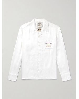 GALLERY DEPT. Omar Camp-Collar Logo-Embroidered Cotton-Satin Shirt - White