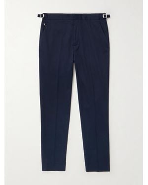 Orlebar Brown Brandon Slim-fit Tapered Stretch Cotton And Cashmere-blend Twill Pants - Blue