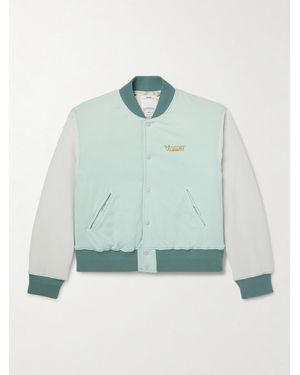 Visvim Varsity Era Embroidered Padded Cotton Down Jacket - Blue