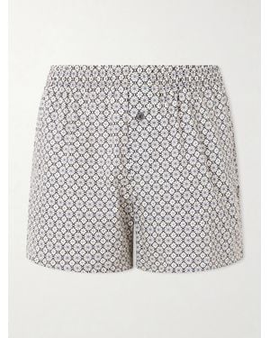 Zimmerli of Switzerland Printed Cotton-Sateen Boxer Shorts - Grey