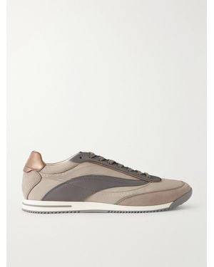 Brunello Cucinelli Suede And Leather-Trimmed Shell Trainers - Natural