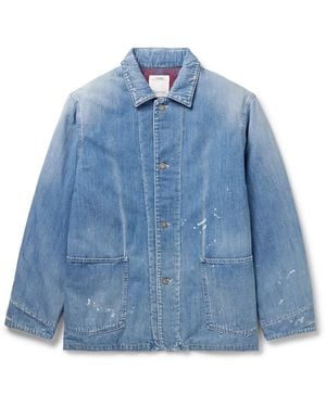Visvim Social Sculpture Paint-Splattered Denim Jacket - Blue