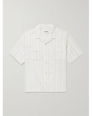 Corridor NYC Skip Camp-Collar Striped Cotton-Gauze Shirt - White