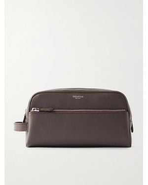 Serapian Full-Grain Leather Wash Bag - Brown