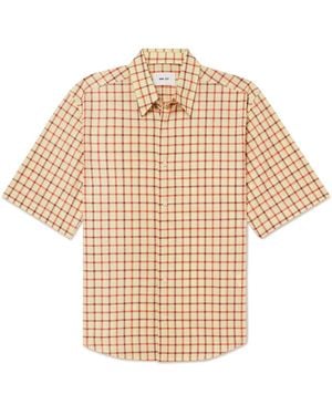 NN07 Quinsy 50069 Checked Cotton Shirt - Natural