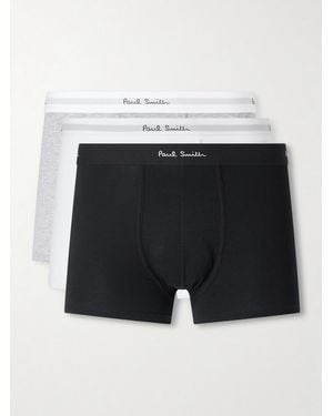 Paul Smith Three-pack Stretch Organic Cotton-jersey Boxer Briefs - Black