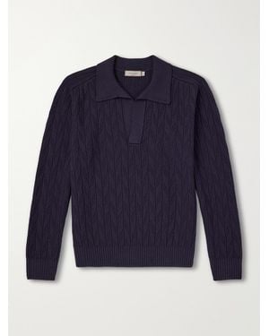 Canali Textured Wool Polo Sweater - Blau