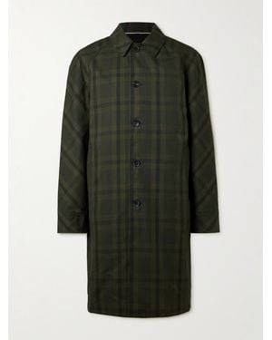 MR P. Checked Cotton-Twill Coat - Green