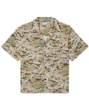 John Elliott Convertible-Collar Camouflage-Print Cotton-Blend Shirt - Gray