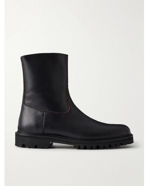 VINNY'S Moto Leather Boots - Black