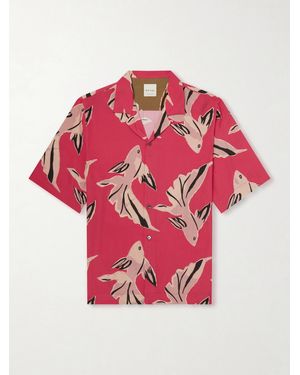 Paul Smith Camp-Collar Printed Satin Shirt - Pink