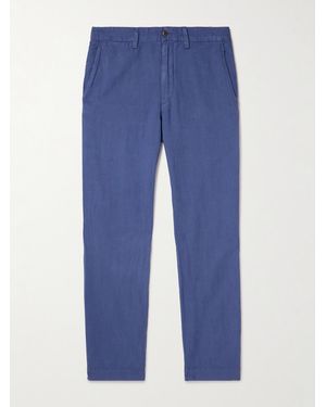Polo Ralph Lauren Straight-Leg Linen And Cotton-Blend Trousers - Blue