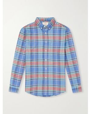 Portuguese Flannel Lucia Checked Cotton-Flannel Shirt - Blue