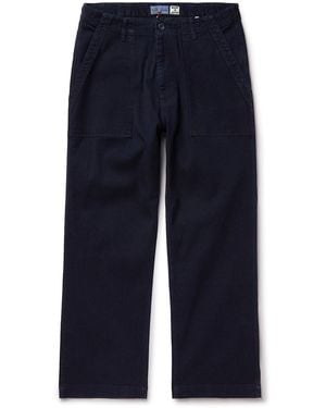 Blue Blue Japan Straight-Leg-Dyed Tencel Lyocell-Blend Twill Pants - Blue