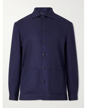 Thom Sweeney Wool Overshirt - Blue