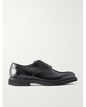 Canali Leather Derby Shoes - Black