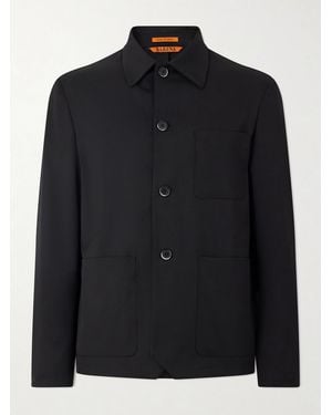 Barena Wool-Blend Gabardine Overshirt - Black