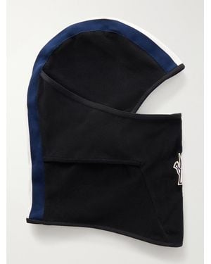Moncler Logo-Appliquéd Web-Trimmed Fleece Balaclava - Blue