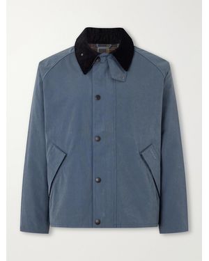 Barbour Transporter Casual Corduroy-Trimmed Cotton-Moleskin Jacket - Blue