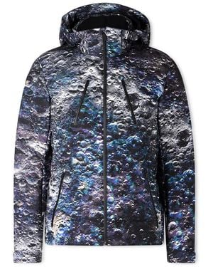 Aztech Mountain Mdj Nuke Suit Printed Quilted Hooded Down Ski Jacket - Blue