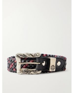 Enfants Riches Deprimes 3Cm Braided Leather Belt - Black