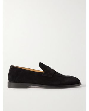 Brunello Cucinelli Flex Suede Penny Loafers - Black