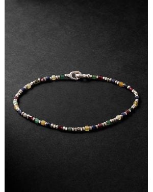 M. Cohen Percep Sterling Agate Beaded Bracelet - Black
