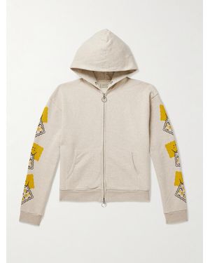 Kapital Printed Cotton-Jersey Zip-Up Hoodie - Natural