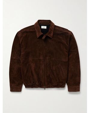 The Row Ronan Suede Bomber Jacket - Brown