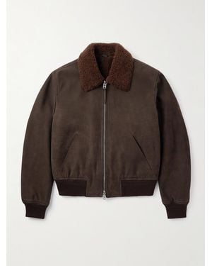 Tom Ford Shearling Bomber Jacket - Brown