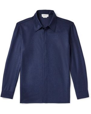 Gabriela Hearst Abbe Wool And Cashmere-blend Twill Shirt - Blue