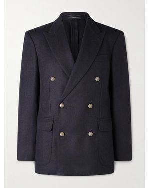 dunhill Double-Breasted Cashmere Blazer - Blue